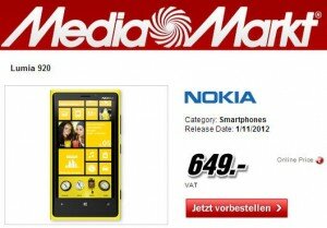 November 1st – Release of Nokia Lumia 920 November 1st – Release of Nokia Lumia 920